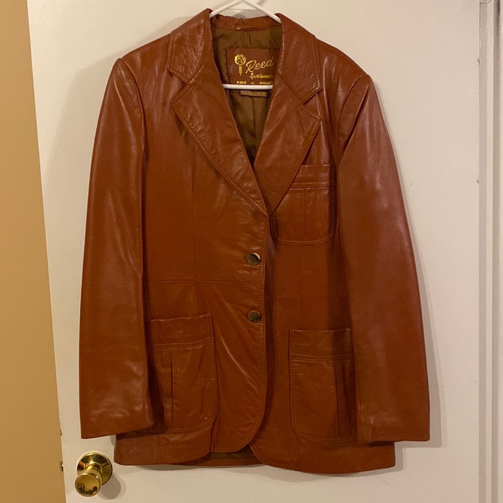 Mens vintage 1970s leather jacket